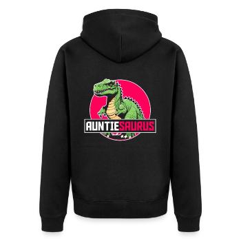 Tanteaurus T Rex Dinosaur Aunt Saurus Family - Unisex Premium Organic Zip Hoodie - black - Back - Nico (187cm)