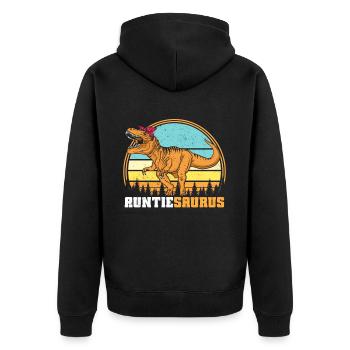Tanteaurus T Rex Dinosaur Aunt Saurus Family - Unisex Premium Organic Zip Hoodie - black - Back - Nico (187cm)