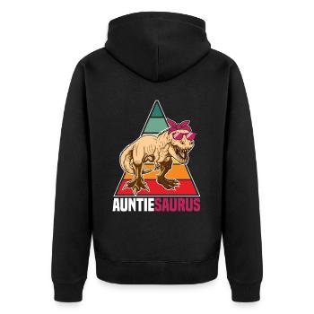 Tanteaurus T Rex Dinosaur Aunt Saurus Family - Unisex Premium Organic Zip Hoodie - black - Back - Nico (187cm)