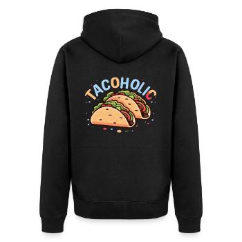 Tacoholic Mexican Food Lover Funny Taco Tuesday - Unisex Premium Bio Zip Hoodie - Schwarz - Hinten - Nico (187cm)