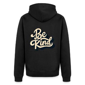 Be Kind Mindfulness Kindness Positive Quote - Unisex Premium Bio Zip Hoodie - Schwarz - Hinten - Nico (187cm)