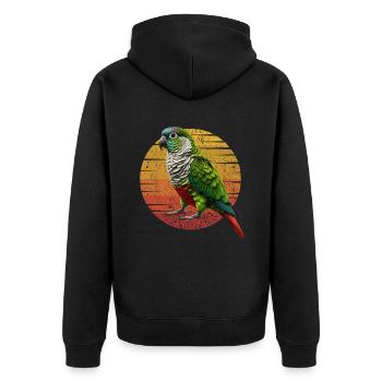 Green Cheeked Conure Funny Conure Parrot - Unisex Premium Organic Zip Hoodie - black - Back - Nico (187cm)