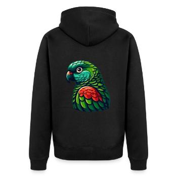 Green Cheeked Conure Cute Conure Parrot - Unisex Premium Organic Zip Hoodie - black - Back - Nico (187cm)