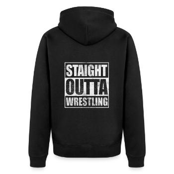 Wrestling - Unisex Premium Bio Zip Hoodie - Schwarz - Hinten - Nico (187cm)