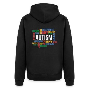 Autismus Awareness Day Autist Geschenk - Unisex Premium Bio Zip Hoodie - Schwarz - Hinten - Nico (187cm)
