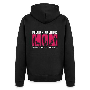 Belgian Malinois Lover Mom The Idol The Pet Lover - Unisex Premium Organic Zip Hoodie - black - Back - Nico (187cm)