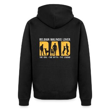 Belgian Malinois Lover Dad The Idol The Police Dog - Unisex Premium Organic Zip Hoodie - black - Back - Nico (187cm)