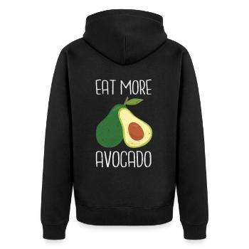 Avocado - Unisex Premium Bio Zip Hoodie - Schwarz - Hinten - Nico (187cm)