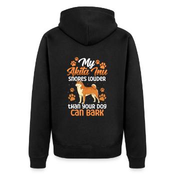 Akita Inu ronfle fort Akita Inu japonais - Veste à capuche bio Premium Unisexe - noir - Dos - Nico (187cm)
