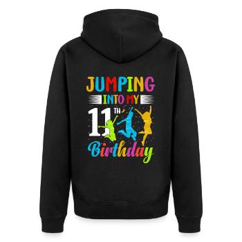 Trampoline Lover 8e anniversaire Party Jumping - Veste à capuche bio Premium Unisexe - noir - Dos - Nico (187cm)