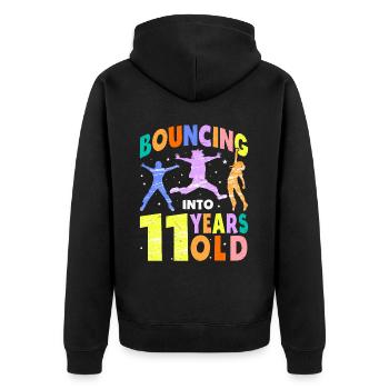 Trampoline Lover 8e anniversaire Party Jumping - Veste à capuche bio Premium Unisexe - noir - Dos - Nico (187cm)