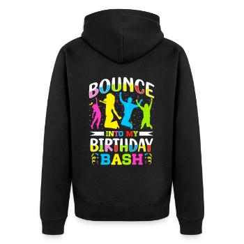 Trampolin Geburtstagsparty - Unisex Premium Bio Zip Hoodie - Schwarz - Hinten - Nico (187cm)