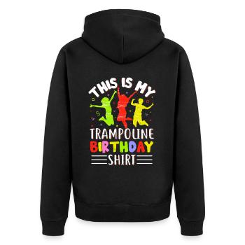 Trampolin Geburtstagsparty - Unisex Premium Bio Zip Hoodie - Schwarz - Hinten - Nico (187cm)