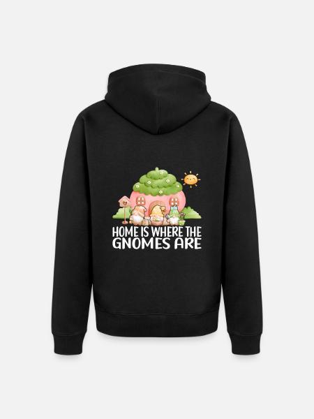 Gartenzwerge Gartenarbeit - Unisex Premium Bio Zip Hoodie - Schwarz