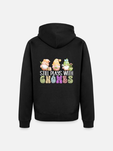 Gartenzwerge Gartenarbeit - Unisex Premium Bio Zip Hoodie - Schwarz