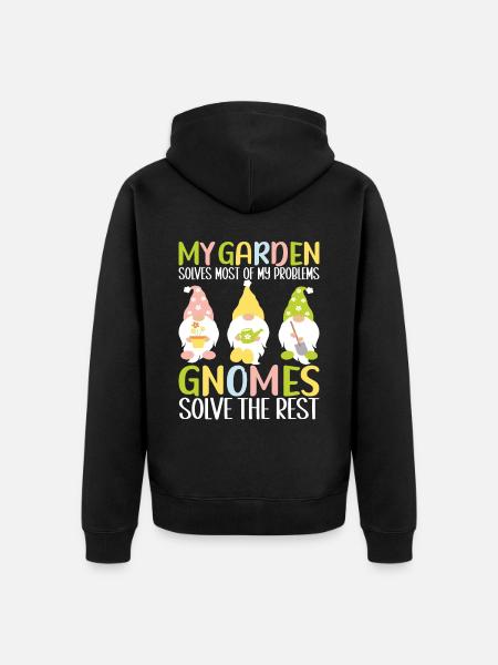 Gartenzwerge Gartenarbeit - Unisex Premium Bio Zip Hoodie - Schwarz