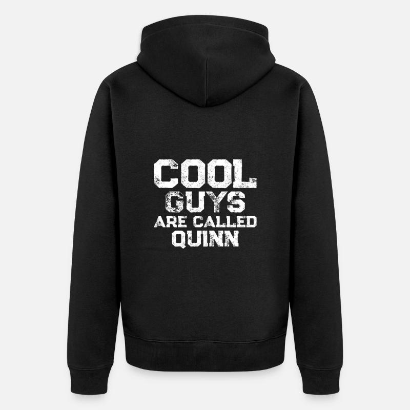 Les mecs cool s’appellent Quinn - Veste à capuche bio Premium Unisexe - noir