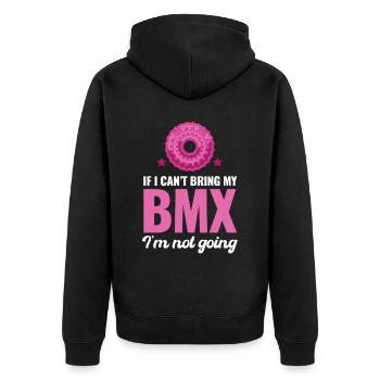 If I can't bring my bmx, I'll go - Unisex Premium Organic Zip Hoodie - black - Back - Nico (187cm)
