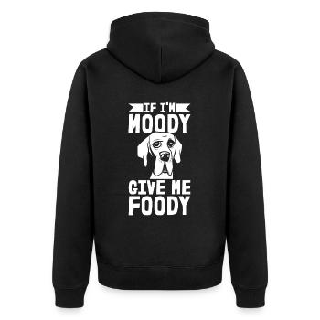 Dogue Allemand Drôle Si Dans Moody Donnez-Moi Foody - Veste à capuche bio Premium Unisexe - noir - Dos - Nico (187cm)