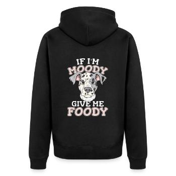 Dalmatien Drôle Si Je Suis De Mauvaise Humeur Donnez-Moi Gourmand - Veste à capuche bio Premium Unisexe - noir - Dos - Nico (187cm)