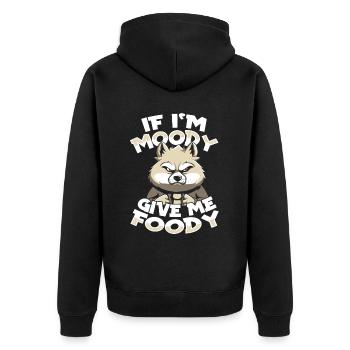 Loup Drôle Si Je Suis De Mauvaise Humeur Donnez-Moi Gourmand - Veste à capuche bio Premium Unisexe - noir - Dos - Nico (187cm)