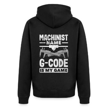 Machiniste CNC drôle - Veste à capuche bio Premium Unisexe - noir - Dos - Nico (187cm)