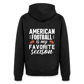 American Football Funny USA Football - Unisex Premium Organic Zip Hoodie - black - Back - Nico (187cm)