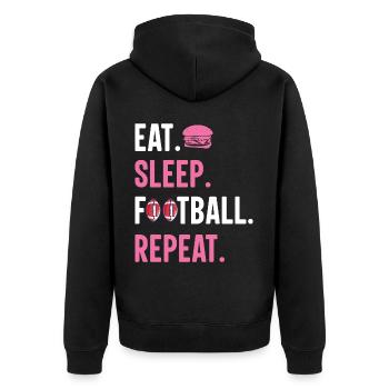 American Football Funny USA Football - Unisex Premium Organic Zip Hoodie - black - Back - Nico (187cm)