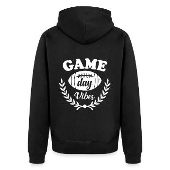 American Football Funny USA Football - Unisex Premium Organic Zip Hoodie - black - Back - Nico (187cm)