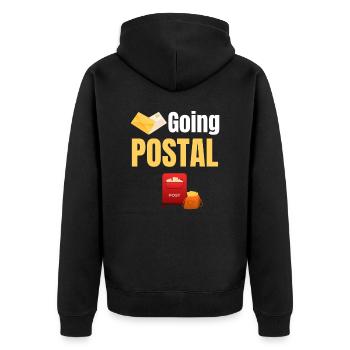 Going Post, Funny Worker, Postman, Postman - Unisex Premium Organic Zip Hoodie - black - Back - Nico (187cm)