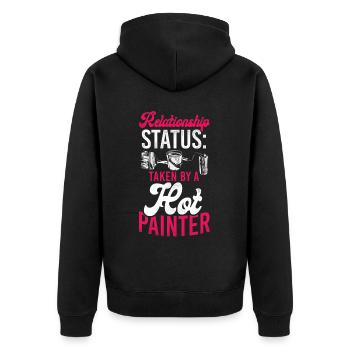 House Painter Decorator Girlfriend - Unisex Premium Organic Zip Hoodie - black - Back - Nico (187cm)