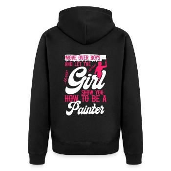 House Painter Decorator Female - Unisex Premium Organic Zip Hoodie - black - Back - Nico (187cm)
