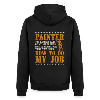 House Painter Decorator Painter - Unisex Premium Organic Zip Hoodie - black - Back - Nico (187cm)
