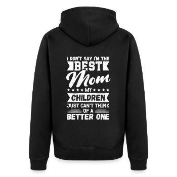 Beste Mama Geschenk Muttertag Geburtstag - Unisex Premium Bio Zip Hoodie - Schwarz - Hinten - Nico (187cm)