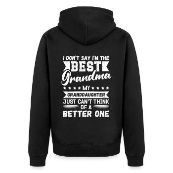 Beste Oma Geschenke Muttertag Geburtstag - Unisex Premium Bio Zip Hoodie - Schwarz - Hinten - Nico (187cm)