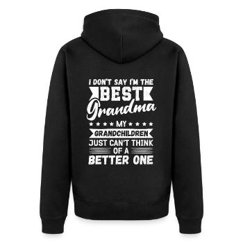 Beste Oma Geschenke Geburtstag Muttertag - Unisex Premium Bio Zip Hoodie - Schwarz - Hinten - Nico (187cm)