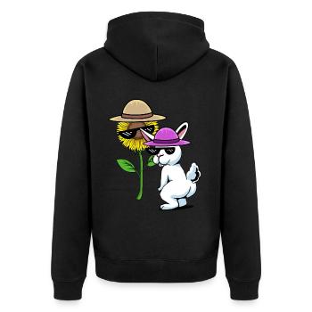 Fantasy Bunny Rabbit Lunettes Jardin de tournesol - Veste à capuche bio Premium Unisexe - noir - Dos - Nico (187cm)