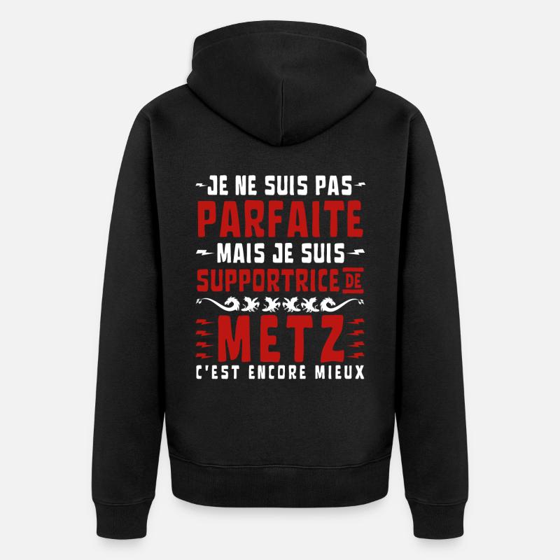 Femme Supportrice Metz - Veste à capuche bio Premium Unisexe - noir
