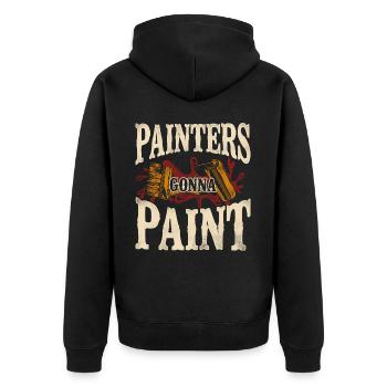 House Painter Decorator Pun - Unisex Premium Bio Zip Hoodie - Schwarz - Hinten - Nico (187cm)