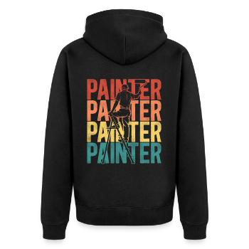 House Painter Decorator Vintage - Unisex Premium Bio Zip Hoodie - Schwarz - Hinten - Nico (187cm)