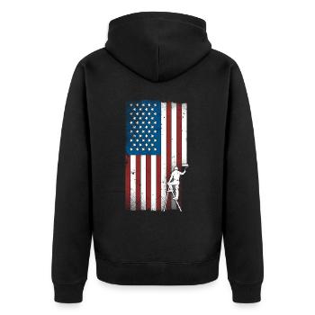 Peintre en bâtiment Décorateur Américain - Veste à capuche bio Premium Unisexe - noir - Dos - Nico (187cm)