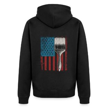 Peintre en bâtiment Décorateur Américain - Veste à capuche bio Premium Unisexe - noir - Dos - Nico (187cm)