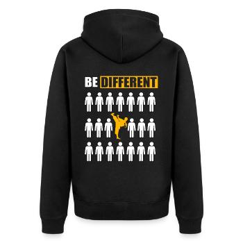 Soyez différent Taekwondo - Veste à capuche bio Premium Unisexe - noir - Dos - Nico (187cm)