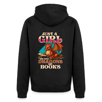 Dragons et livres Dragon Lover Bookish - Veste à capuche bio Premium Unisexe - noir - Dos - Nico (187cm)
