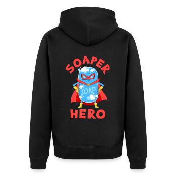 Soap Bath Soap Natural Soap - Unisex Premium Organic Zip Hoodie - black - Back - Nico (187cm)