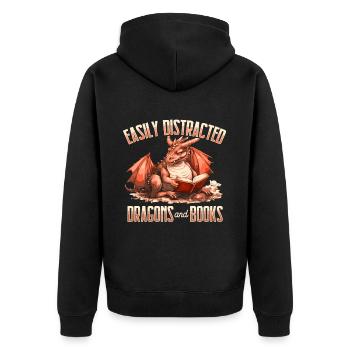 Dragons et livres Dragon Lover Bookish - Veste à capuche bio Premium Unisexe - noir - Dos - Nico (187cm)