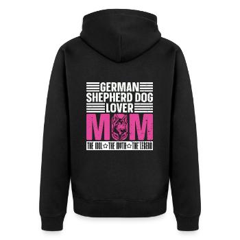 German Shepherd Dog Lover Mom The Belgian Shepherd - Unisex Premium Bio Zip Hoodie - Schwarz - Hinten - Nico (187cm)