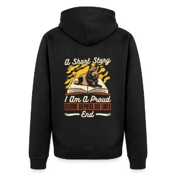 German Shepherd Dog A Short Story I Am Police Dog - Unisex Premium Bio Zip Hoodie - Schwarz - Hinten - Nico (187cm)