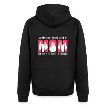 Amant de la santé mentale Maman L’idole Les soins de santé - Veste à capuche bio Premium Unisexe - noir - Dos - Nico (187cm)