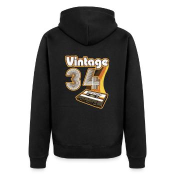 1934 Jahrgang geboren Geburtstag Mann Frau retro - Unisex Premium Bio Zip Hoodie - Schwarz - Hinten - Nico (187cm)